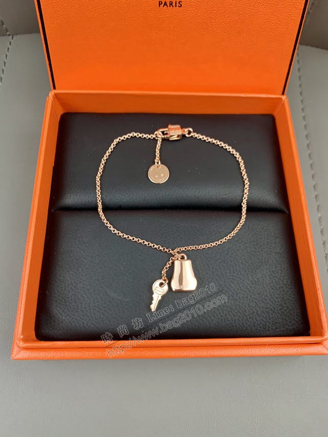 Hermes首飾品 愛馬仕Kelly Clochette鎖頭項鏈 Hermes女款手鏈  zgh1572